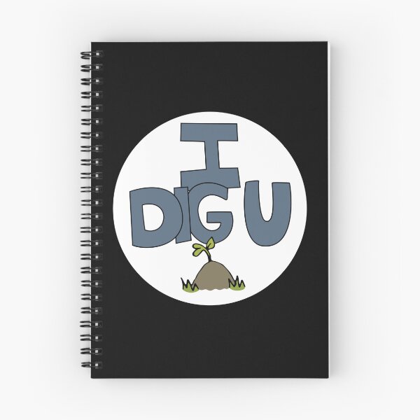 Item preview, I DIG U illustrated funny dirt lover badge designed and sold by AngelDawnDesign.