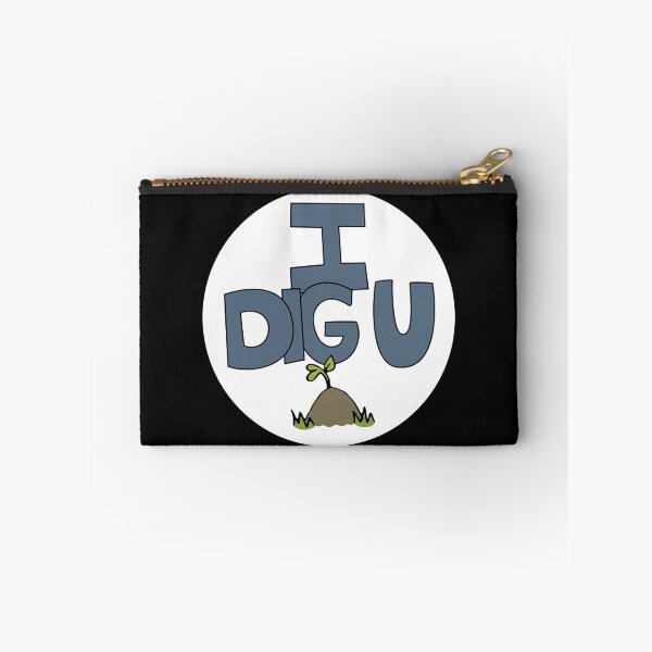 Item preview, I DIG U illustrated funny dirt lover badge designed and sold by AngelDawnDesign.