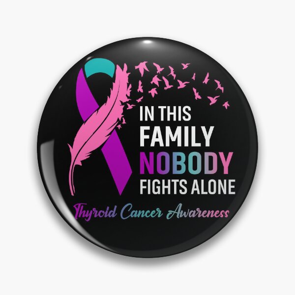 Item preview, In This Family Nobody Fights Alone Thyroid Cancer Awareness Feather Ribbon designed and sold by frechettee.