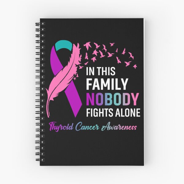 Item preview, In This Family Nobody Fights Alone Thyroid Cancer Awareness Feather Ribbon designed and sold by frechettee.