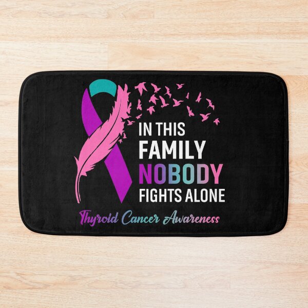 Item preview, In This Family Nobody Fights Alone Thyroid Cancer Awareness Feather Ribbon designed and sold by frechettee.