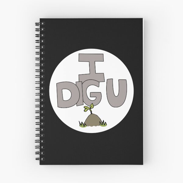 Item preview, I DIG U illustrated funny dirt lover badge designed and sold by AngelDawnDesign.