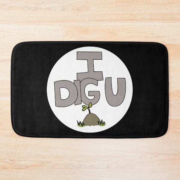 Item preview, I DIG U illustrated funny dirt lover badge designed and sold by AngelDawnDesign.
