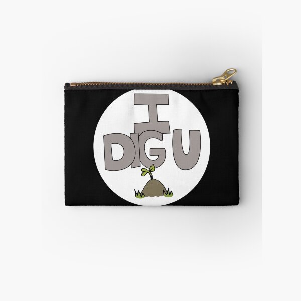 Item preview, I DIG U illustrated funny dirt lover badge designed and sold by AngelDawnDesign.
