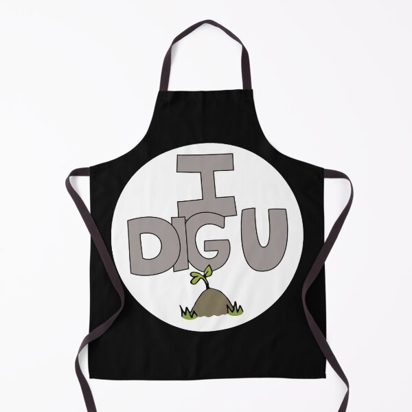 Item preview, I DIG U illustrated funny dirt lover badge designed and sold by AngelDawnDesign.