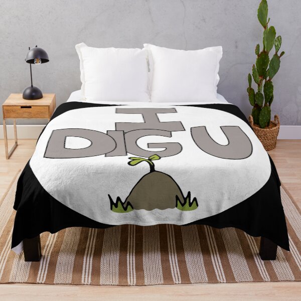 Item preview, I DIG U illustrated funny dirt lover badge designed and sold by AngelDawnDesign.