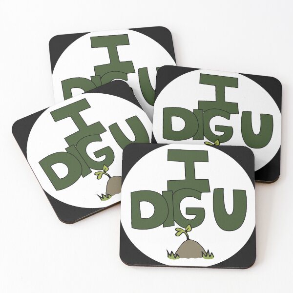 Item preview, I DIG U illustrated funny dirt lover badge designed and sold by AngelDawnDesign.