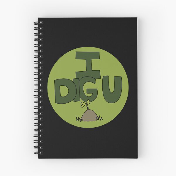 Item preview, I DIG U illustrated funny dirt lover badge designed and sold by AngelDawnDesign.