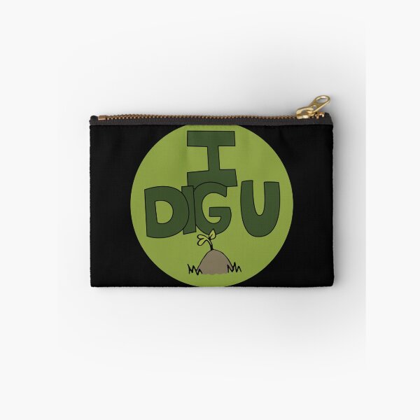 Item preview, I DIG U illustrated funny dirt lover badge designed and sold by AngelDawnDesign.