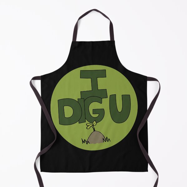 Item preview, I DIG U illustrated funny dirt lover badge designed and sold by AngelDawnDesign.