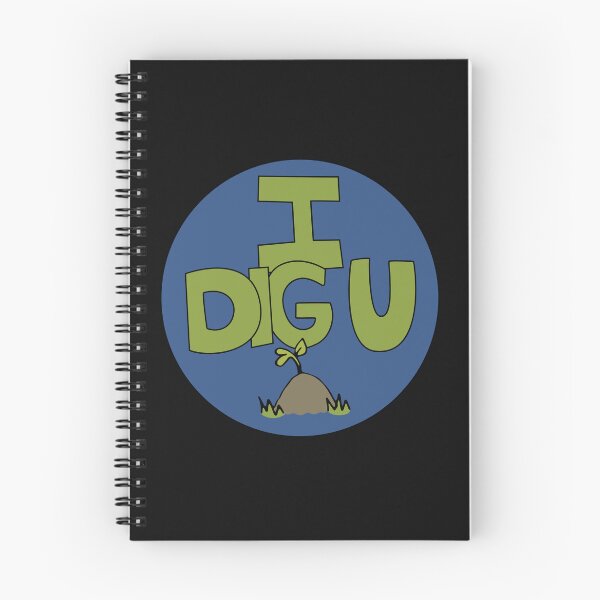 Item preview, I DIG U illustrated funny dirt lover badge designed and sold by AngelDawnDesign.