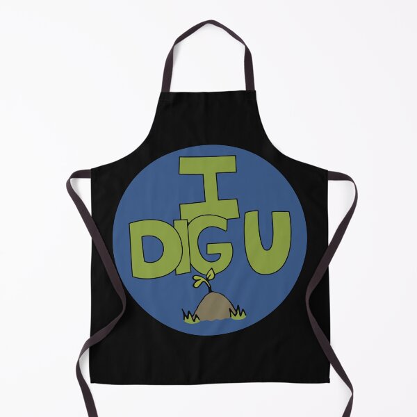 Item preview, I DIG U illustrated funny dirt lover badge designed and sold by AngelDawnDesign.