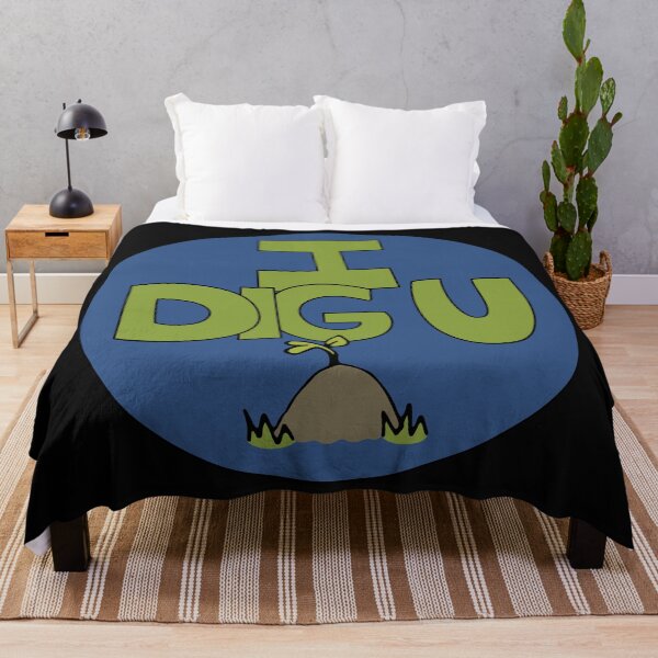 Item preview, I DIG U illustrated funny dirt lover badge designed and sold by AngelDawnDesign.