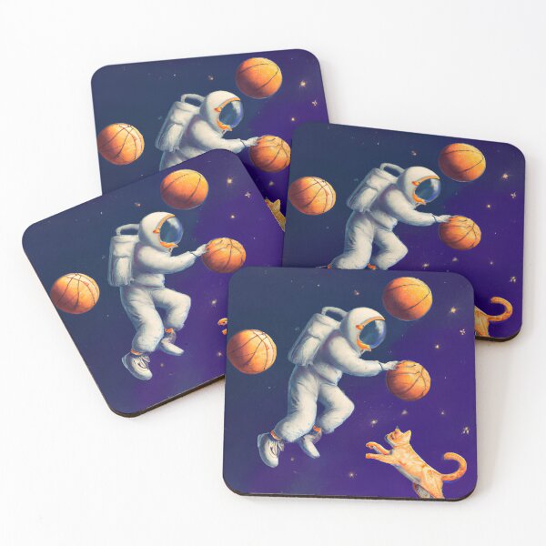 Item preview, Astronaut playing basketball with cats in space designed and sold by OriginalShirt.