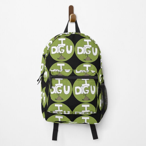 Item preview, I DIG U illustrated funny dirt lover badge designed and sold by AngelDawnDesign.