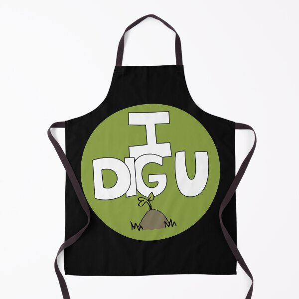 Item preview, I DIG U illustrated funny dirt lover badge designed and sold by AngelDawnDesign.
