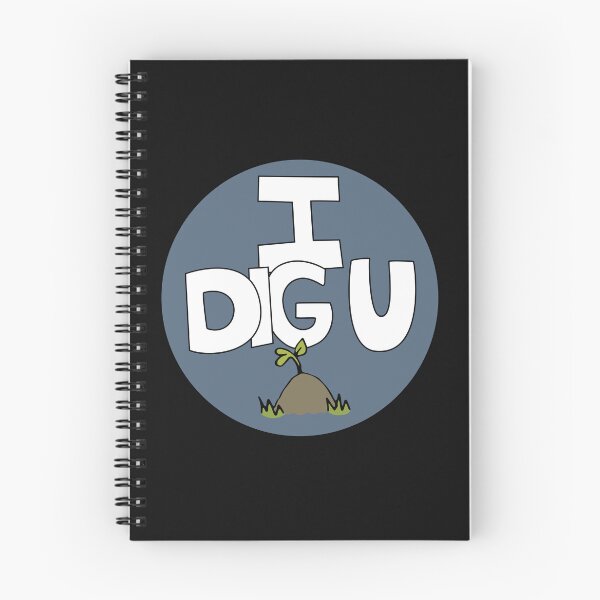 Item preview, I DIG U illustrated funny dirt lover badge designed and sold by AngelDawnDesign.
