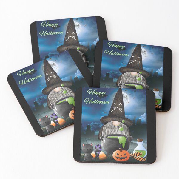 Item preview, Gnome Halloween Witch and Black Cat Happy Halloween  designed and sold by ieluxury.