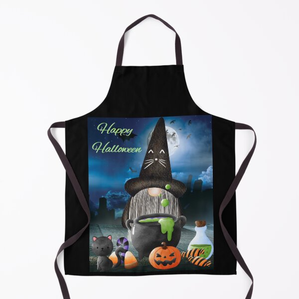 Item preview, Gnomo Bruja de Halloween y Gato Negro Feliz Halloween designed and sold by ieluxury.