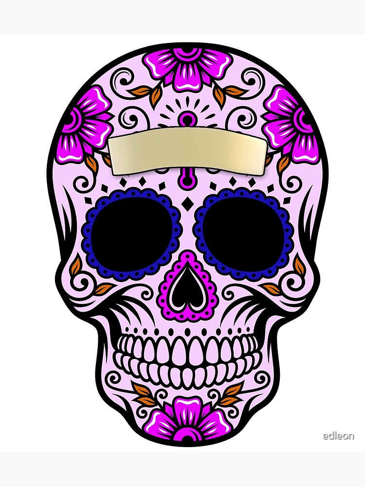 Skull Day of the Dead halloween skull-day-of-the-dead-halloween-art-print-by-edleon-redbubble