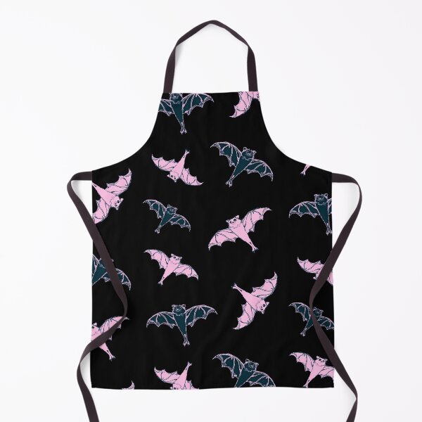 Item preview, sticker set | 7 cute bubblegum pink and black flying bats from my drawing | repeating pattern | Halloween designed and sold by DigitalEurydice.
