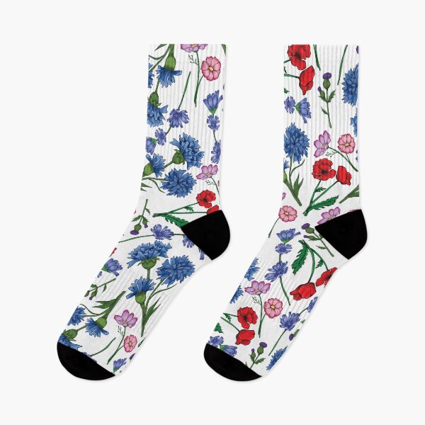Item preview, Assorted English Wildflower Poppy, Chicory, Cosmos, Knapweed Pattern  designed and sold by Lily Trenchard.