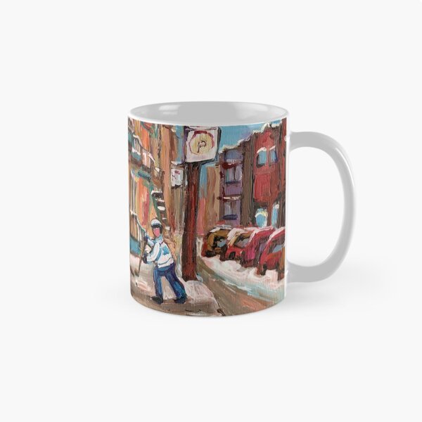 Item preview, HOCKEY CULTURE PAINTINGS STREET HOCKEY GAME AT THE CORNER STORE CANADIAN PAINTINGS designed and sold by Carole  Spandau.