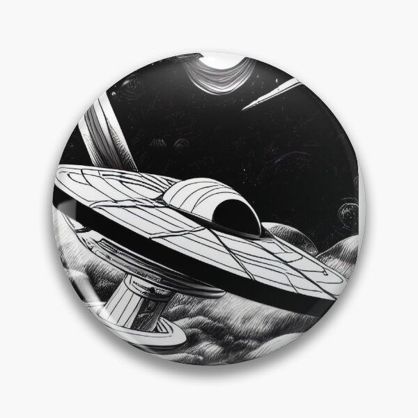 Artikelvorschau, STYLISH 2 BLACK AND WHITE SPACESHIPS entworfen und verkauft von sailorsam1805.