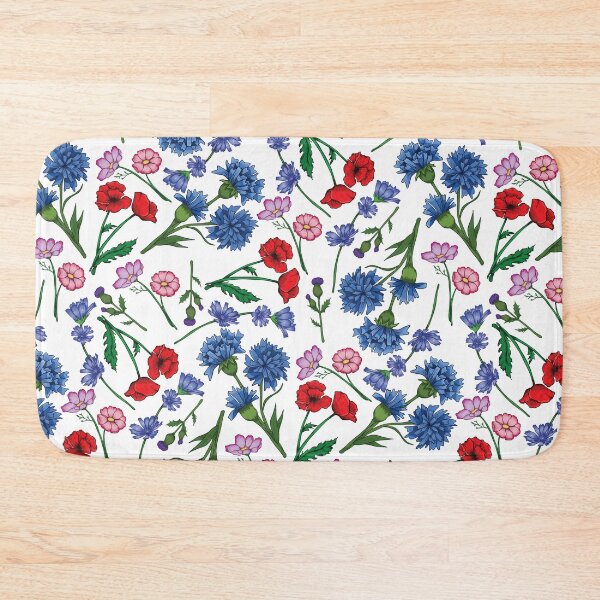 Item preview, Assorted English Wildflower Poppy, Chicory, Cosmos, Knapweed Pattern  designed and sold by Lily Trenchard.