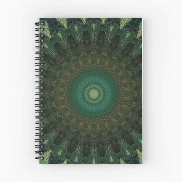 Aperçu de l'œuvre Mandala dans les tons sombres et vert clair créée et vendue par JBlaminsky.