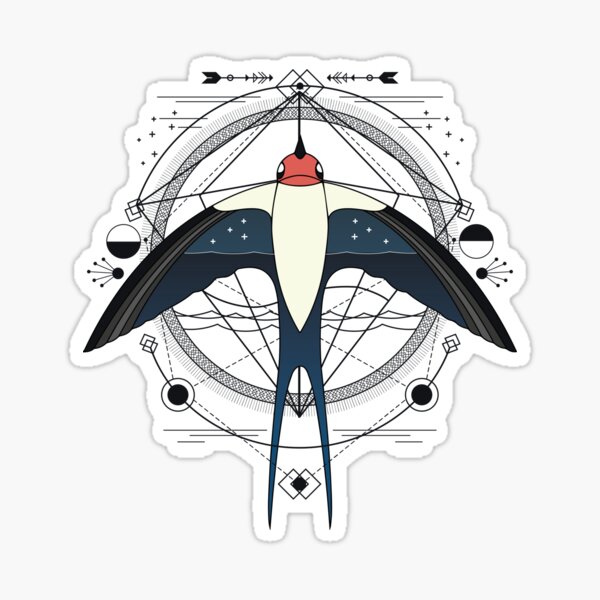Item preview, Geometric swallow boho art designed and sold by masatomio.