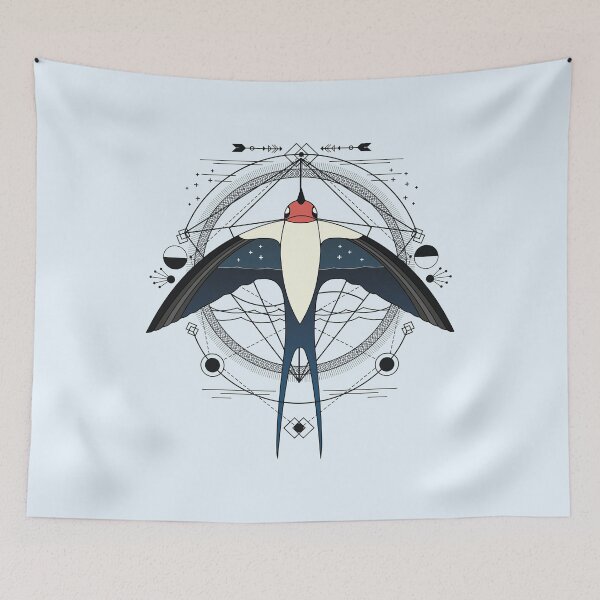 Item preview, Geometric swallow boho art designed and sold by masatomio.