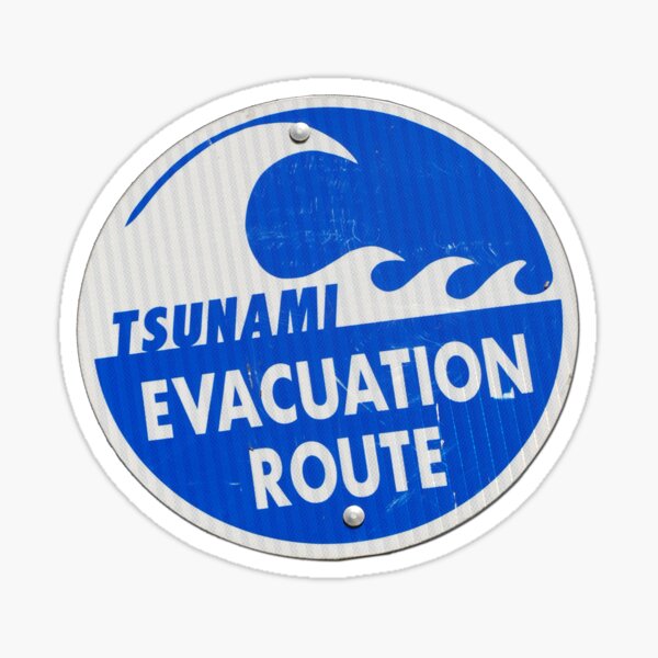 Item preview, road sign tsunami (round, bolts) designed and sold by mystudiocreate.