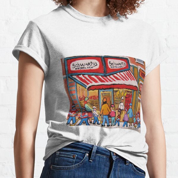 BEST SELLING MONTREAL PRINTS SCHWARTZ'S DELI MONTREAL ART BY CANADIAN ARTIST CAROLE SPANDAU Classic T-Shirt