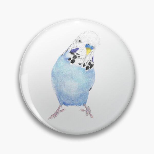 Item preview, Louie the blue budgie designed and sold by ArtbyLeanneWB.