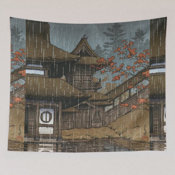 Item preview, Mountain Temple at Sendai by Kawase Hasui designed and sold by Takeda-art.