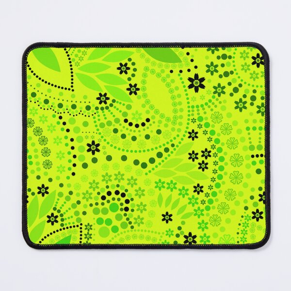 Item preview, Green neon pattern with dots and flowers, small, fashionable, youthful, bright designed and sold by fuzzyfox.
