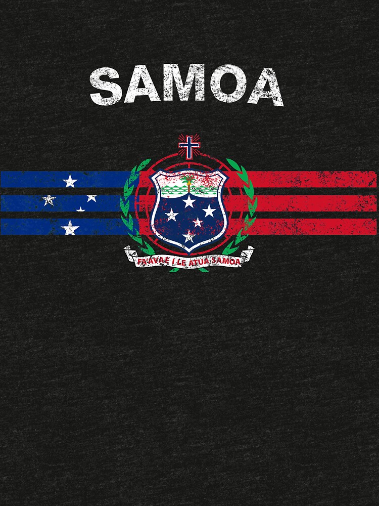 "Samoan Flag Shirt Samoan Emblem & Samoa Flag Shirt" Tshirt by