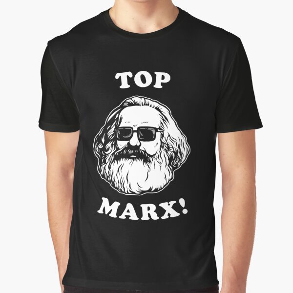 Vista previa del artículo con la obra «Marx en la cima», diseñado y vendido por Yipptee Shirts.