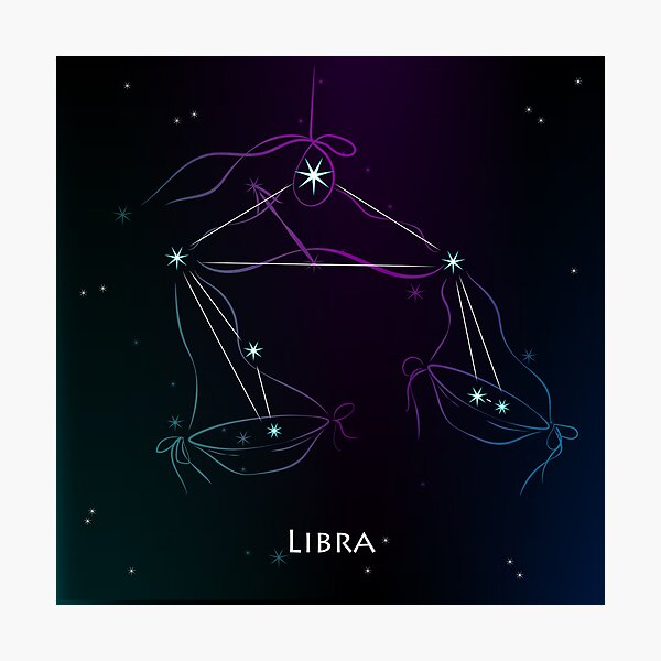Impression Photo Balance Constellation Et Signe Du Zodiaque Par Mila Che Redbubble
