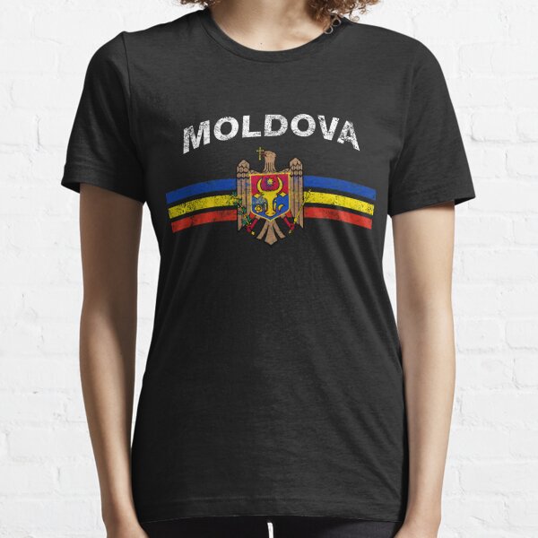 Vintage Style Moldova Moldavians Pride Flag Shirt Tee Birthday Gifts for Men and Women Funny V Neck Tshirt