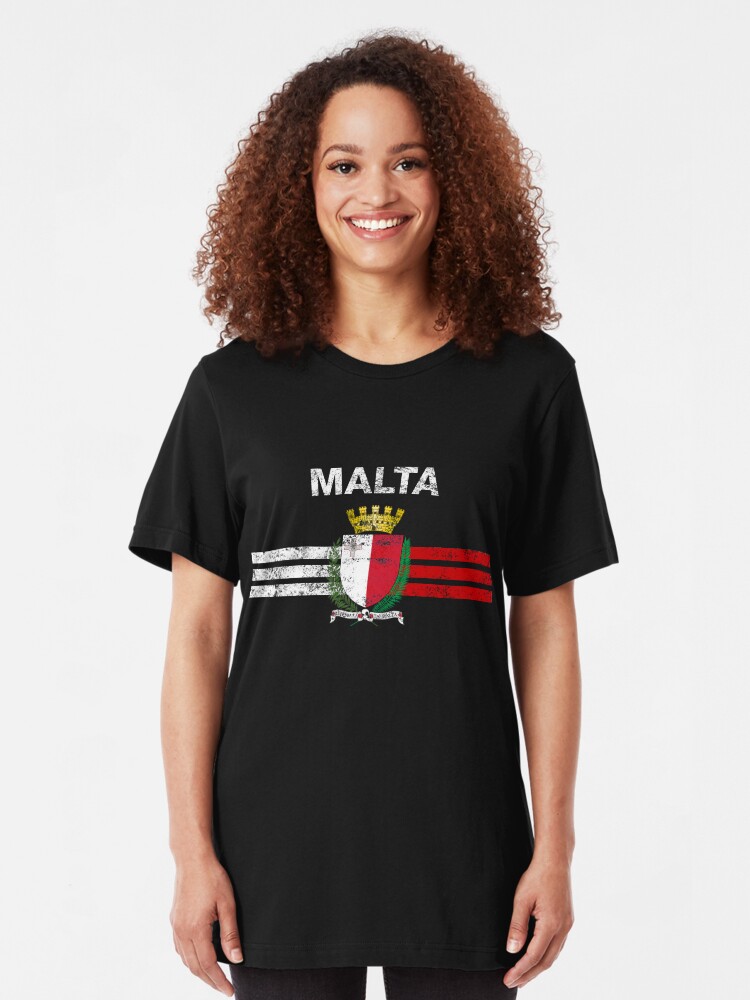"Maltese Flag Shirt Maltese Emblem & Malta Flag Shirt" Tshirt by
