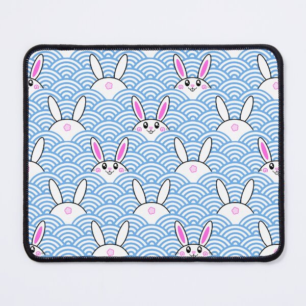 Item preview, Water bunnies (with cute fluffy butts lol) and waves | Chinese year of the rabbit designed and sold by mixMixtli.