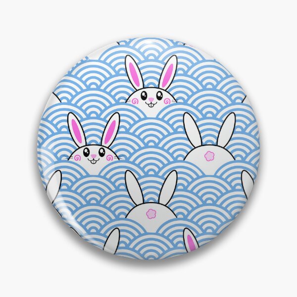 Item preview, Water bunnies (with cute fluffy butts lol) and waves | Chinese year of the rabbit designed and sold by mixMixtli.