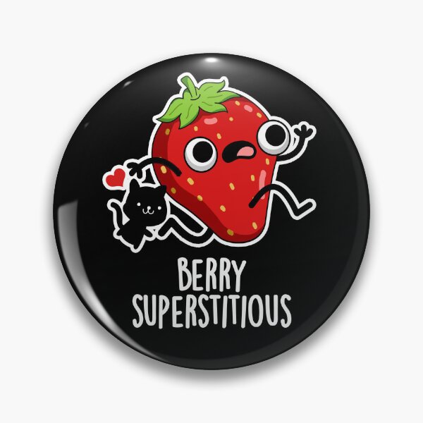 Item preview, Berry Superstitious Funny Fruit Puns (Dark BG) designed and sold by punnybone.