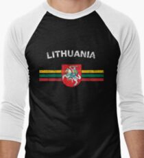 Lithuanian Flag Shirt - Lithuanian Emblem & Lithuania Flag Shirt Men's Baseball ¾ T-Shirt