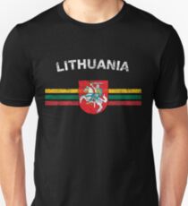 Lithuanian Flag Shirt - Lithuanian Emblem & Lithuania Flag Shirt Unisex T-Shirt