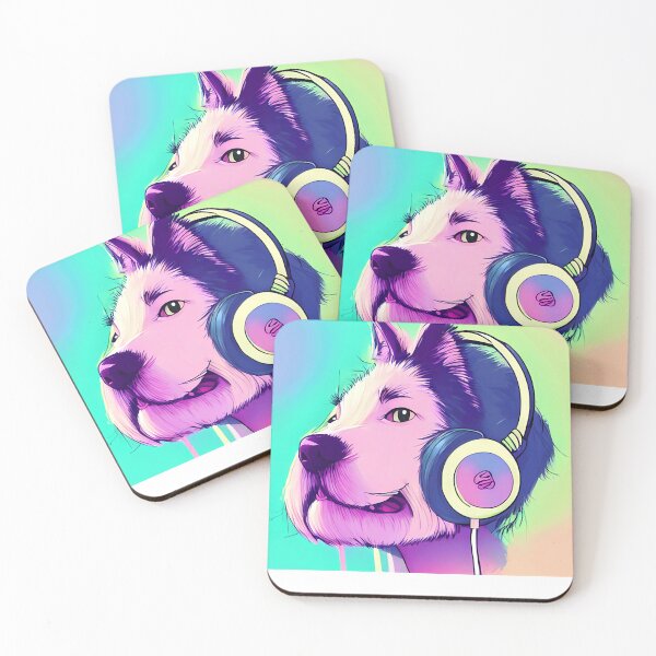 Item preview, Furry-Human-Dog-with-headphones-listening-to-music,-pastel-color.-for-pet-lovers.-Active designed and sold by JessicaNone123.