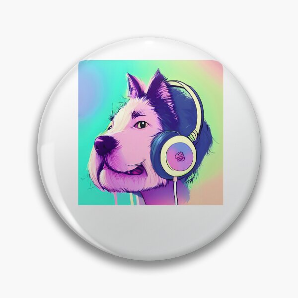 Item preview, Furry-Human-Dog-with-headphones-listening-to-music,-pastel-color.-for-pet-lovers.-Active designed and sold by JessicaNone123.