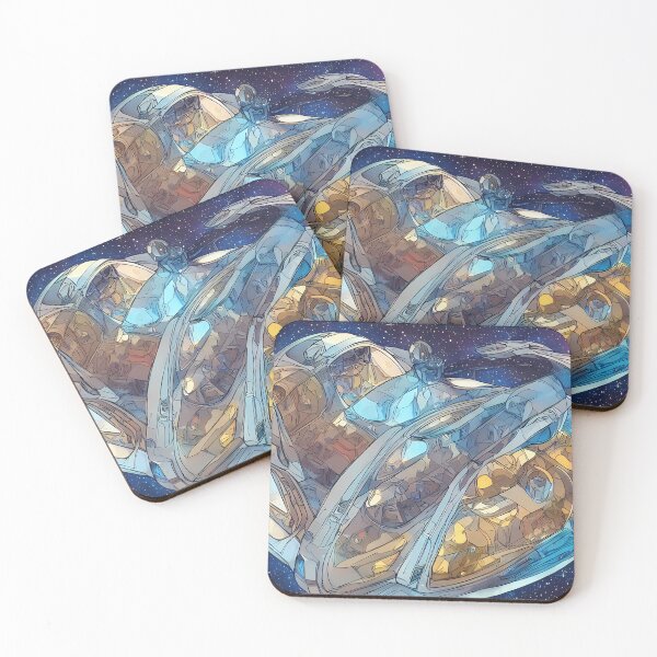 Item preview, Blue Sci Fi Spaceship, Galaxy Background, Galaxy Collection designed and sold by SpektroDesign.